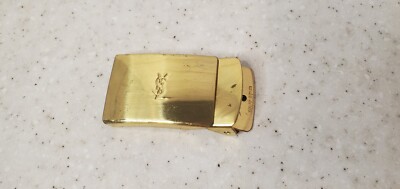 Vintage Ysl Yves Saint Laurent Small Brass Belt Buckle Gold  display picture 1
