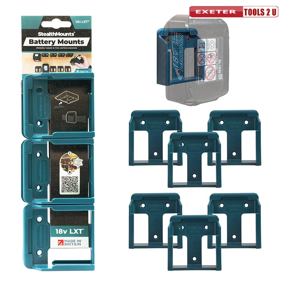 Stealthmounts BM-MK18-BLU-6 Makita BLUE Battery Mounts LXT 18v 6pc
