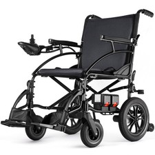 Electric Wheelchair Foldable 19 Inch Seat 36 Lb SLF30 Grey Zurcheel Durable