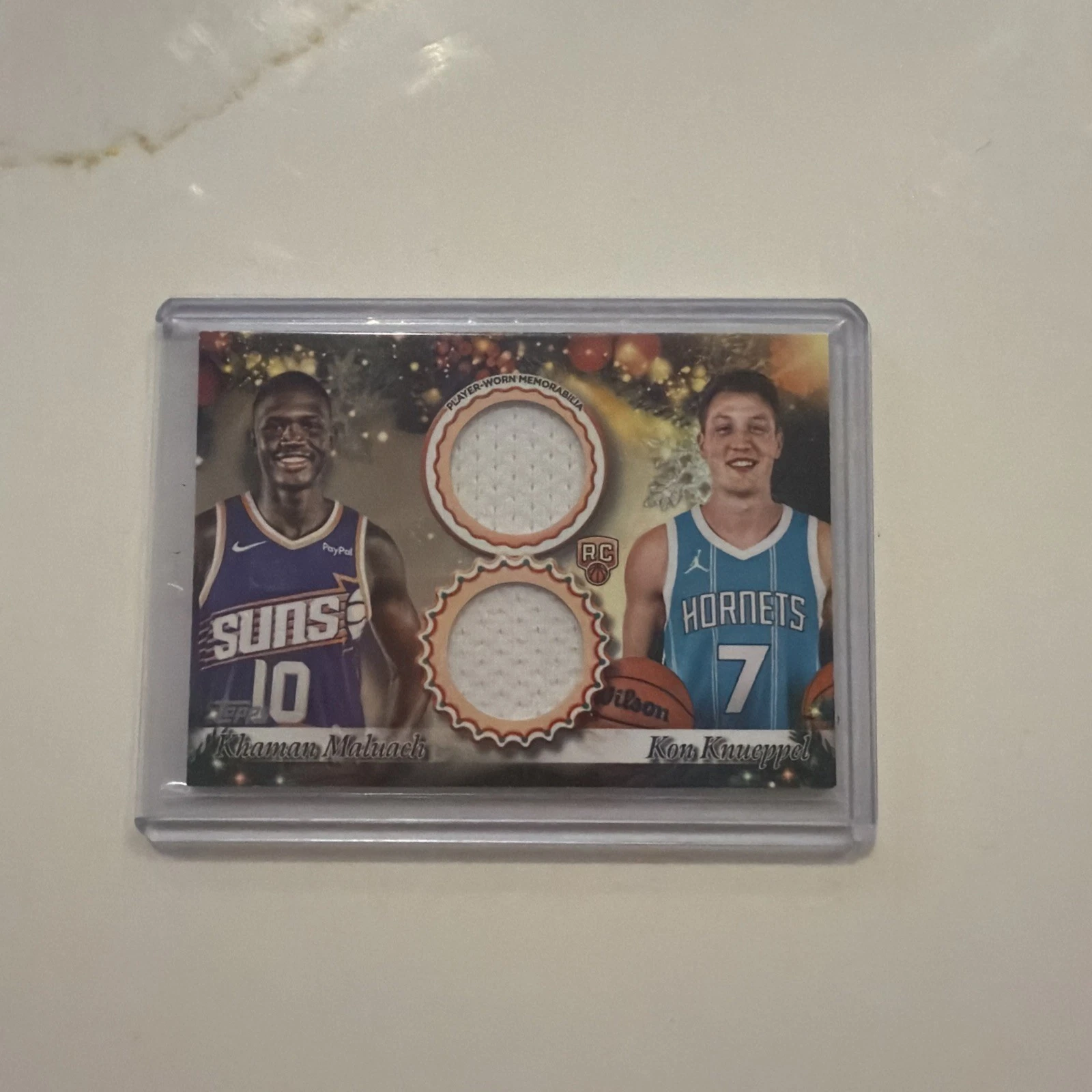 2025-26 Topps Holiday - Dual Player Relics Kon Knueppel, Khaman Maluach RC