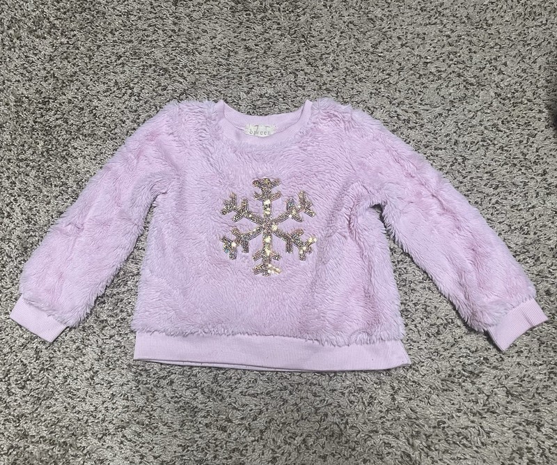 Girl’s Snowflake Fuzzy Long Sleeve Shirt Size 4T