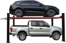 9500 lbs Four Post Parking Lift, Heavy Duty W Moving Kits/Caster Workshop