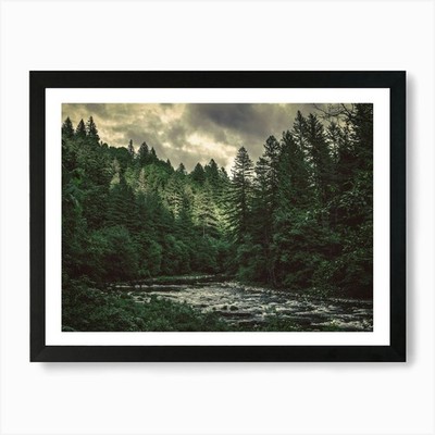 A Pacific Northwest River Kunstdruck gerahmt Wandbild Poster Leinwanddruck Bild