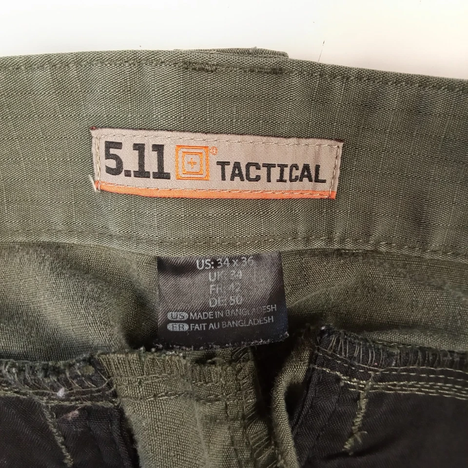 Pantalones cargo tácticos 5.11 para hombre 34x36 TDU verde Ripstop (34x35 real) militares Foto 4 de 4