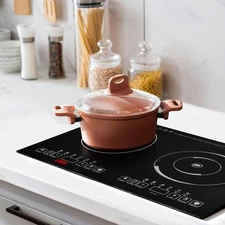 Electric Ceramic Cooktop 2 Burners Stove Top Built-In/Integrated Touch Control