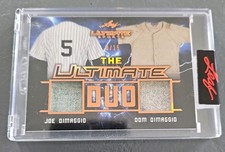 2021 Leaf Ultimate Joe DiMaggio Dom The Duo Relics Gold Spectrum Jersey 8/15