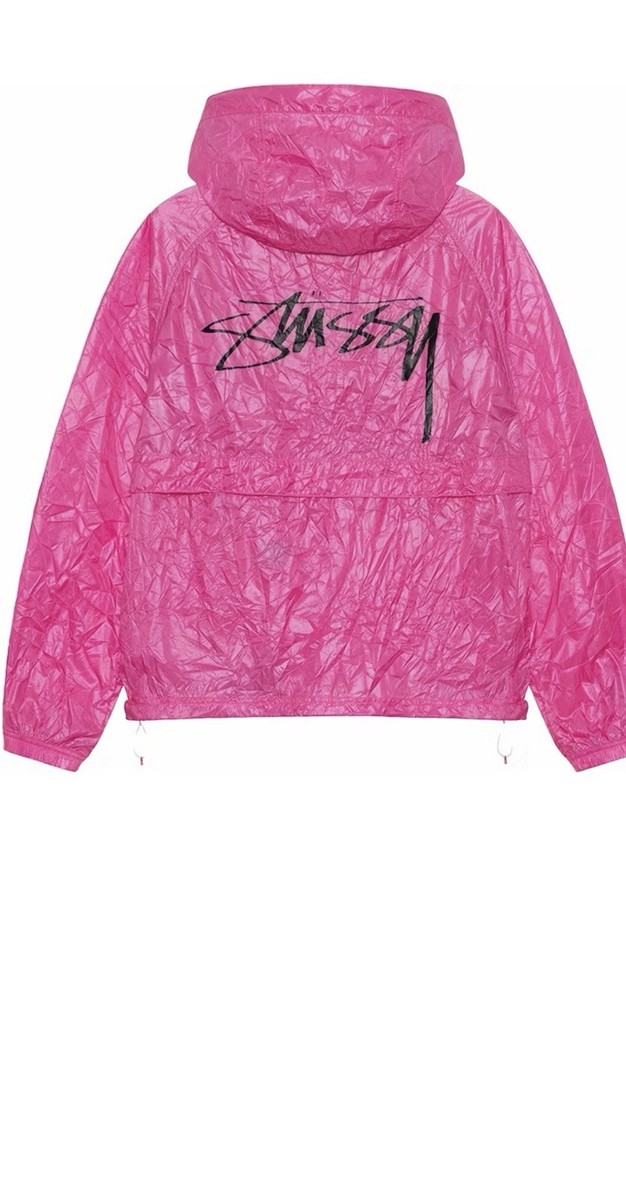 STUSSY BEACH SHELL WRINKLED Jacket 2024 NWT Magenta 115746 SIZE