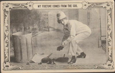 My Fortune comes from the Soil Trash Day Funny Humor c1910 DB Postcard