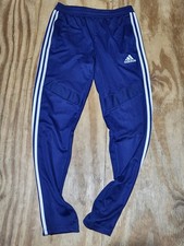 adidas tapered track pants Youth XL Blue 3 Stripe Jogger N9