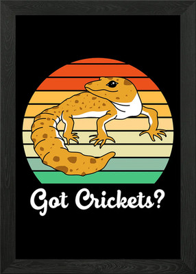 Leopard Gecko Got Crickets Framed Wall Art Poster Canvas Print Picture