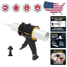 Compact No Drip Caulk Gun - 12:1 Thrust Ratio for Precise Dispensing