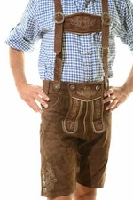Traditional Bavarian Oktoberfest Lederhosen Antique Leather Tracht Shorts