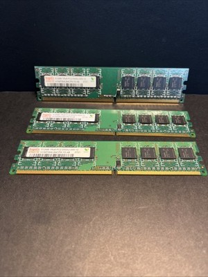 Three Sticks Of Ram Hynix 512MB PC2-5300U DDR2 Untested