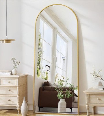 ZMYCZ Mirror Full Length, 71''x26'' Arched Length 71''L x 26''W, Gold