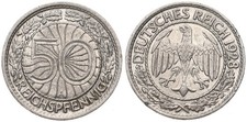 Deutschland - 50 Pfennig Deutsches Reich - Reichspfennig verschiedene Jahrgänge