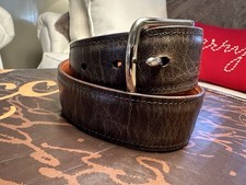 Lucchese 24" Burnished Dark Chocolate Genuine Leather 1 7/16" Belt Made in USA!