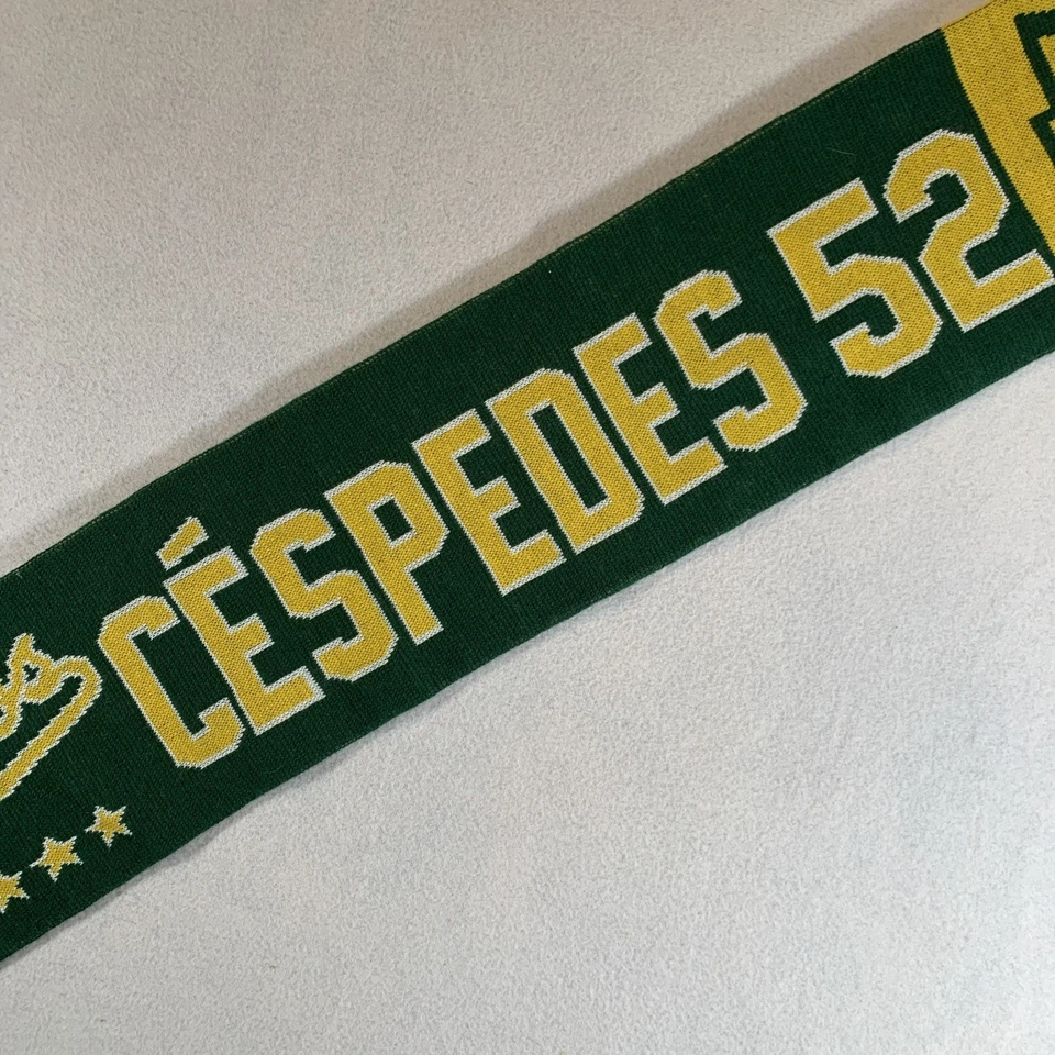Oakland Athletics A's Yoenis Cespedes #52 Scarf Green & Yellow - Image 2 of 4