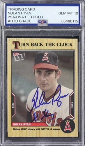 Nolan Ryan Signed 2022 Topps Now TBTC #181 SSP, Inscribed "K King", PSA Auto 10