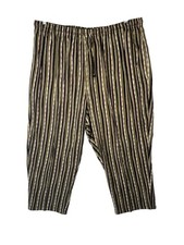 Vtg Sag Harbor Rayon Pants Elastic Drawstring Waist Striped Womens Sz 2x Large