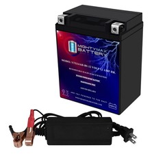 Mighty Max YTX14AH Battery Replacement for Polaris 4011092  12V 2Amp Charger