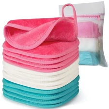 Makeup Remover Cloth, 6" x Make Up 1 Count (Pack of 12), Green/White/Pink 