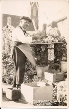 RPPC Dickeyville WI Shrine & Grotto, Father Matthias Wernerus at Work 1925-42