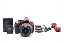 Nikon D5200 24.1MP DSLR Camera Red 18-55mm Lens 2702 shots Excellent 5 Japan
