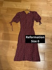 Reformation Burgundy Polka Dot Dress Size 0