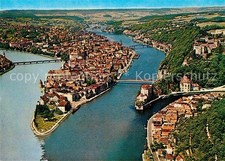 PAssAU Bayern Dreifluessestadt Historische Stadtaufnahme anno 1960 Fliegeraufnah