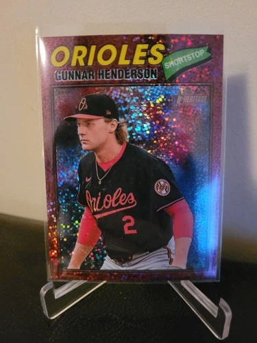 2026 Topps Heritage Chrome Burgundy Sparkle - Gunnar Henderson - Orioles #287 B6