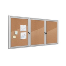 70"x34" Enclosed Bulletin Board, Outdoor Lockable Weather-Resistant Aluminum ...