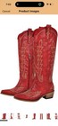 Women's Red Western Cowboy Boots Embroidered Pull-On Pointed Toe US Size 7 — photo 7