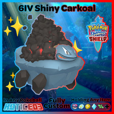 ✨ Shiny Carkoal 6IV ✨ Pokemon Sword & Shield 🚀 Fast 🚀