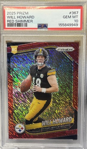 2025 Panini Prizm - Will Howard #367 Red Shimmer Prizm /49 (RC)🔥PSA 10🔥