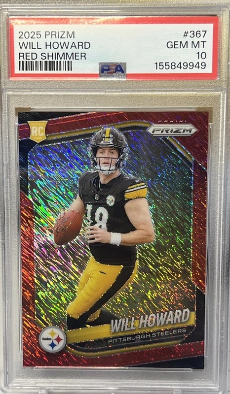 2025 Panini Prizm - Will Howard #367 Red Shimmer Prizm /49 (RC)🔥PSA 10🔥