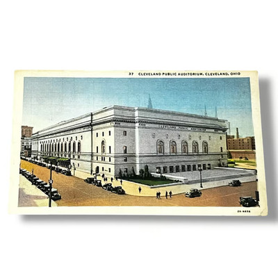 Postcard Cleveland Public Auditorium Cleveland Ohio c1936 Linen Card D440