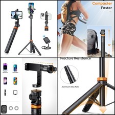 EUCOS Newest 62" Phone Tripod - iPhone Selfie Stick, Remote, Lightweight.