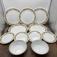 Corelle Set Of 11 Casa Flora set of  5 dinner plates 4 salad and 2 bowls