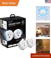 Fire-Resistant Smart Plug 2-Pack for Easy Home Automation & Energy Monitoring