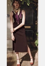 Anthropologie Maeve Meridian Sheath Midi Dress Size S Womans Brown Bohemian