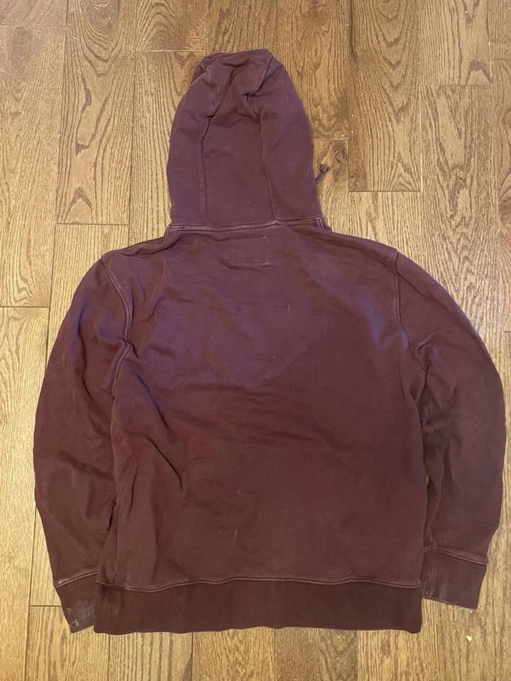 Sudadera con Capucha American Eagle Outfitters Para Hombre Granate De Colección, Peso Pesado Foto 2 de 2