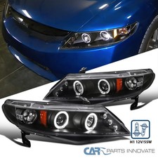 Black Fits 2006-2011 Honda Civic 4dr Sedan Led Halo Projector Headlights Lamps Black Fits 2006-2011 Honda Civic 4dr Sedan Led Halo Projector Headlights Lamps