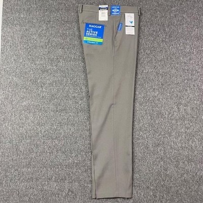 Haggar Pants Mens 32x32 Gray Active Series Straight Fit Performance Stretch  NEW