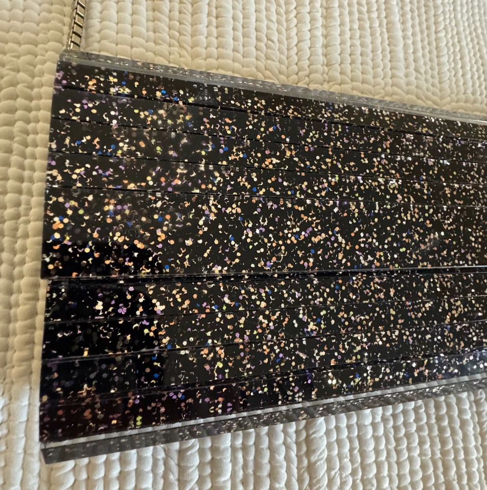 Bolso sin asas Jimmy Choo Sweetie multicolor crepúsculo brillo acrílico $1095 Foto 4 de 4