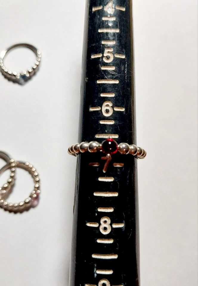 Auténtico Lote de Anillos Pandora Plata Esterlina 925 Piedra Natal Cuentas Bandas Foto 2 de 4