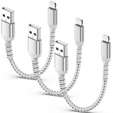 6 Inch iPhone Charging Cable, 3 Pack Braided Short iPhone Charger Cord MFi