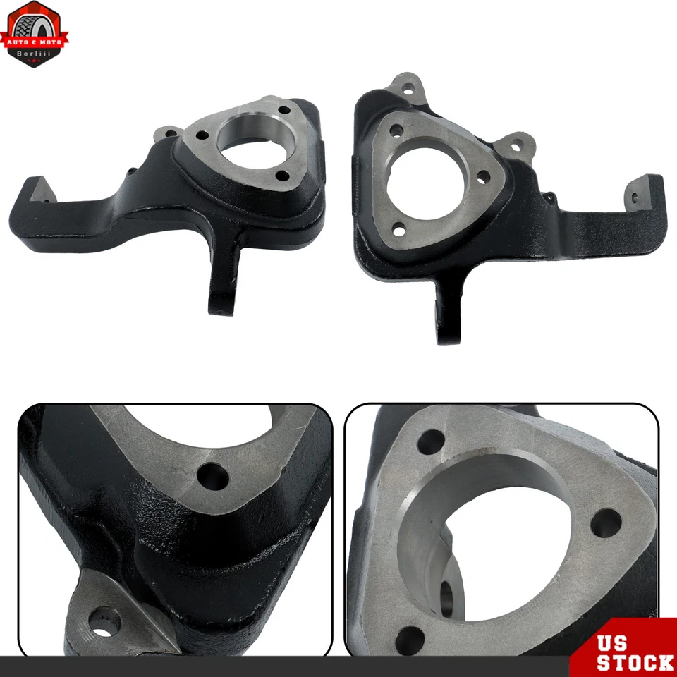 Pair 3" Lift Spindles Front Suspension Truck 2002-2018 For Dodge Ram 1500 2WD Foto 2 de 4