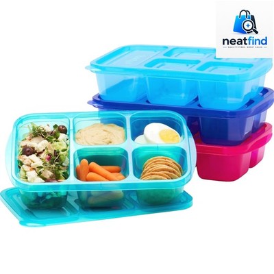 Easyboxes - Reusable 5-Compartment Food Containers, Stackable 8-Piece Set, 4 ...