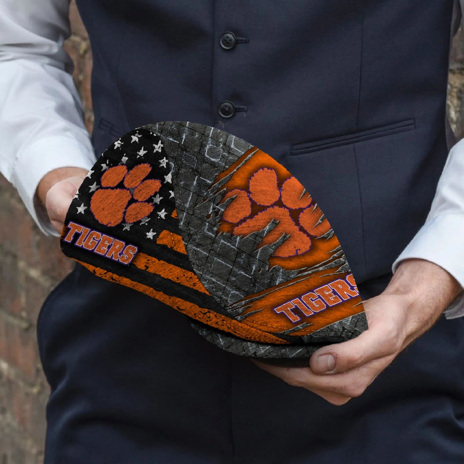 Clemson Team Tigers Jeff Cap NCAA Jeff Cap Newsboy Flat Golf Driving Hat