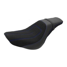 Black+Blue Driver Passenger Seat Fit For Harley Softail Standard Street Bob 18+